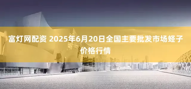 富灯网配资 2025年6月20日全国主要批发市场蛏子价格行情