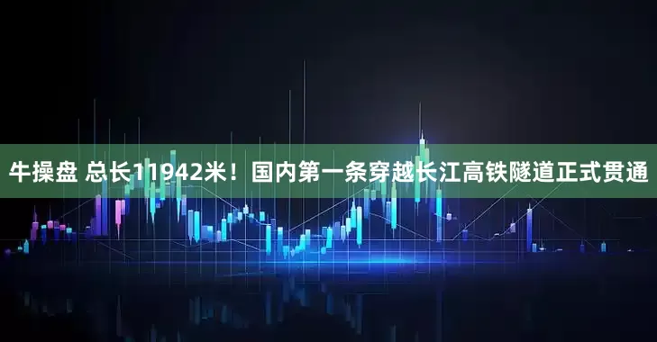 牛操盘 总长11942米！国内第一条穿越长江高铁隧道正式贯通